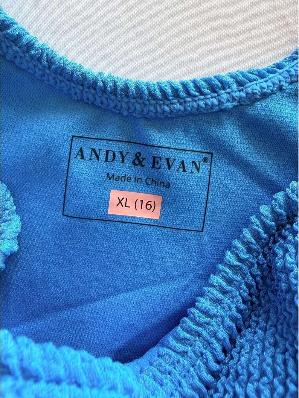 Andy & Evan Girls XL 16 One Piece Swimsuit Blue Purple Cutout UPF 50+ NWT